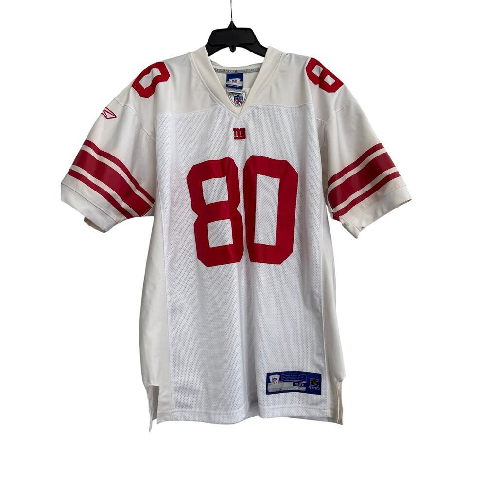Reebok White Red 80 Shockey NY Giants Football Jersey Sz 48 GS